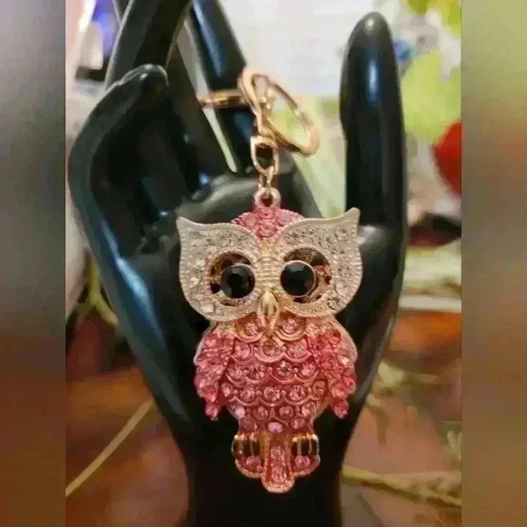 Bag Charm of Pink Owl - Picture 3 of 4